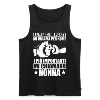 Nonna Nonnina Donna Anziana Nonne Bisnonna - Männer Premium Bio Tank Top - Schwarz - Vorne - AI Model Male 178 light (178cm)