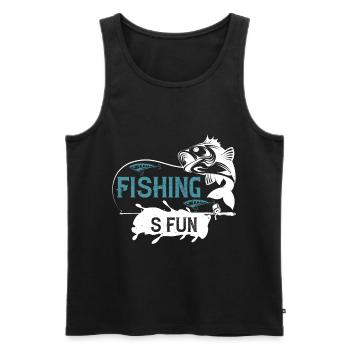Spaß am Angeln Für Kinder und Angler Geschenkidee - Männer Premium Bio Tank Top - Schwarz - Vorne - AI Model Male 178 light (178cm)