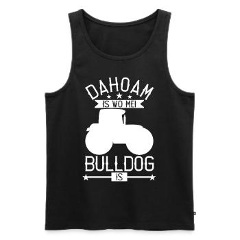 Bulldog Dahoam Bayern Bauer Landwirt Geschenkidee - Männer Premium Bio Tank Top - Schwarz - Vorne - AI Model Male 178 light (178cm)