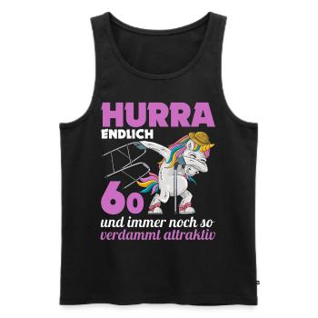 60. Geburtstag Geschenk Idee 60 Jahre - Männer Premium Bio Tank Top - Schwarz - Vorne - Michal (187cm)