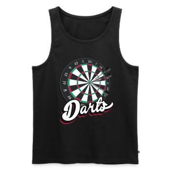 Cadeaux de fléchettes vintage - Débardeur bio Premium Homme - noir - Devant - Michal (187cm)