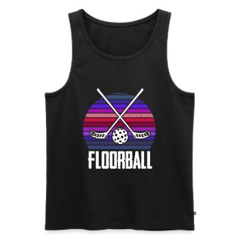 Floorball & Floorball Gift for Hockey Friends - Men's Premium Organic Tank Top - black - Front - Michal (187cm)