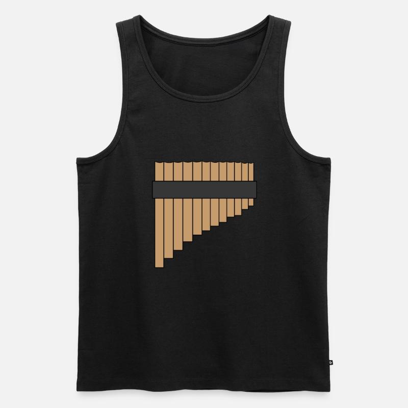 Panflöte - Männer Premium Bio Tank Top - Schwarz