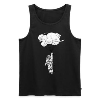 Astronaut Planeten Raum Fahrer Luft Ballon Space - Männer Premium Bio Tank Top - Schwarz - Vorne - AI Model Male 178 light (178cm)