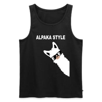 Funny alpaca design alpaca style saying - Men's Premium Organic Tank Top - black - Front - AI Model Male 178 light (178cm)