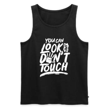 Du kannst gucken aber nicht anfassen Finger Weg - Männer Premium Bio Tank Top - Schwarz - Vorne - AI Model Male 178 light (178cm)