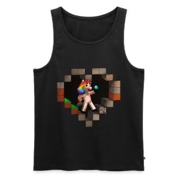 Unicorn heart - Men's Premium Organic Tank Top - black - Front - AI Model Male 178 light (178cm)