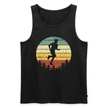 Running Marathon Courir Rétro Cadeau - Débardeur bio Premium Homme - noir - Devant - AI Model Male 178 light (178cm)
