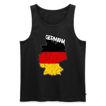 Allemagne Carte Drapeau Allemand Allemagne - Débardeur bio Premium Homme - noir - Devant - AI Model Male 178 light (178cm)
