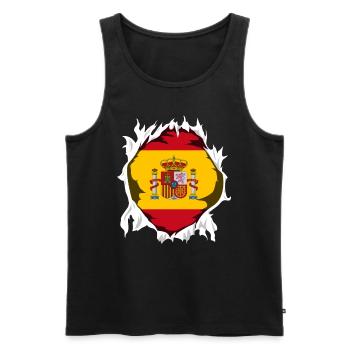 Drapeau de l'Espagne sur la poitrine Cadeau d'Espagne d'Espagne - Débardeur bio Premium Homme - noir - Devant - AI Model Male 178 light (178cm)