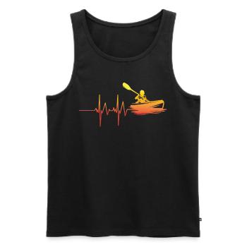 Kajak Wasser Sport Herz Geschenk - Männer Premium Bio Tank Top - Schwarz - Vorne - Michal (187cm)