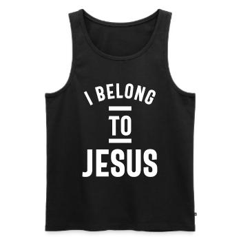 I Belong To Jesus Soccer Basketball Football - Men's Premium Organic Tank Top - black - Front - Michal (187cm)