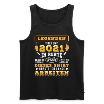 Rentner lustig Ruhestand Pension Rente 2021 - Männer Premium Bio Tank Top - Schwarz - Vorne - Michal (187cm)