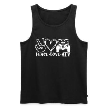 Peace Love ATV-Design für 4-Rad-Atv-Liebhaber - Männer Premium Bio Tank Top - Schwarz - Vorne - AI Model Male 178 light (178cm)