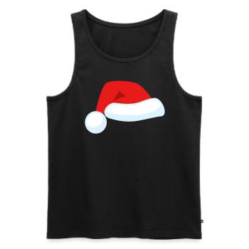 Chapeau de père Noël, Noël - Débardeur bio Premium Homme - noir - Devant - Michal (187cm)