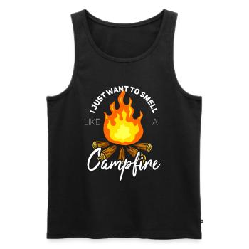 Campfire Funny Camping Camper Tents - Men's Premium Organic Tank Top - black - Front - Michal (187cm)