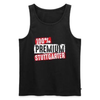 Stuttgart StuttgarterSchwabenland Schwäbisch Lusti - Männer Premium Bio Tank Top - Schwarz - Vorne - AI Model Male 178 light (178cm)