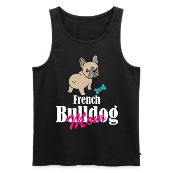 French Bulldog Mom - Frenchie Welpe mit Knochen - Männer Premium Bio Tank Top - Schwarz - Vorne - Michal (187cm)