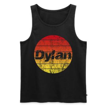 Nom Dylan au coucher du soleil vintage - Débardeur bio Premium Homme - noir - Devant - AI Model Male 178 light (178cm)
