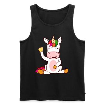 Licorne de vague - Débardeur bio Premium Homme - noir - Devant - Michal (187cm)