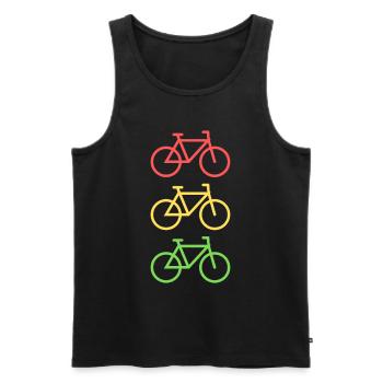 Fahrrad Fahrradfahrer Ampel Geschenkidee Bike - Männer Premium Bio Tank Top - Schwarz - Vorne - Michal (187cm)