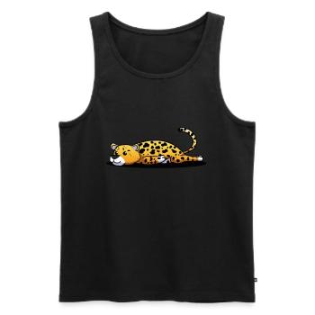leopard - Men's Premium Organic Tank Top - black - Front - Michal (187cm)