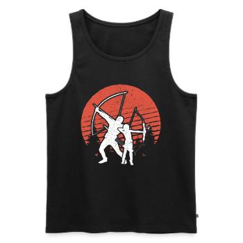 Archery with Son Gift for archer - Men's Premium Organic Tank Top - black - Front - Michal (187cm)