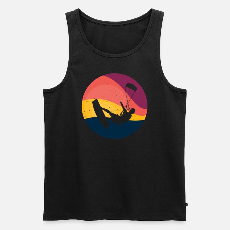 Kite Kiteboarding Kitesurfer Kiteboard Geschenk - Männer Premium Bio Tank Top - Schwarz