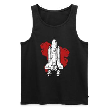 Grand cadeau de fusée pour les amis de la fusée et de l'espace - Débardeur bio Premium Homme - noir - Devant - Michal (187cm)