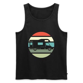 Camping Tshirt Men's Motorhome Camper - Men's Premium Organic Tank Top - black - Front - Michal (187cm)