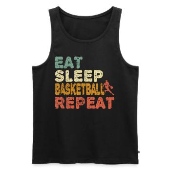 Idée cadeau de basket- panier de basket slamdunk - Débardeur bio Premium Homme - noir - Devant - AI Model Male 178 light (178cm)