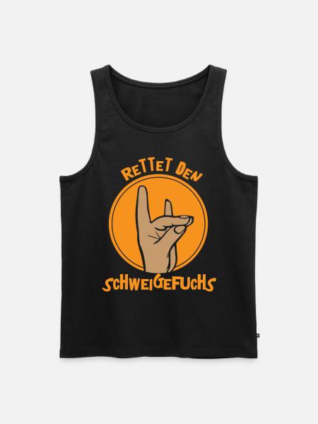 Schweigefuchs Leisefuchs Geschenkidee Geschenk - Männer Premium Bio Tank Top - Schwarz