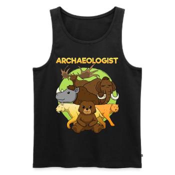 Ice Age Animals Stone Age Mammoths - Men's Premium Organic Tank Top - black - Front - AI Model Male 178 light (178cm)