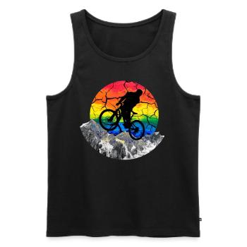 cool downhill - cadeau VTT VTT - Débardeur bio Premium Homme - noir - Devant - AI Model Male 178 light (178cm)