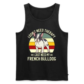 Juste besoin de mon bouledogue français Bouledogue français - Débardeur bio Premium Homme - noir - Devant - Michal (187cm)