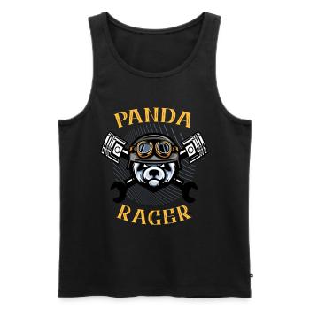Panda Racer Motorradfahrer Biker Geschenk - Männer Premium Bio Tank Top - Schwarz - Vorne - Michal (187cm)