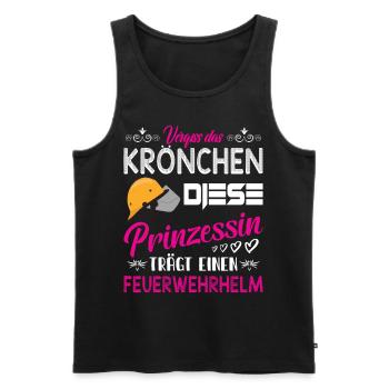 freiwillige Feuerwehr Feuerwehrfrau Mädchen Jugend - Männer Premium Bio Tank Top - Schwarz - Vorne - Michal (187cm)