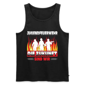 freiwillige Feuerwehr Jugendfeuerwehr Nachwuchs - Männer Premium Bio Tank Top - Schwarz - Vorne - Michal (187cm)