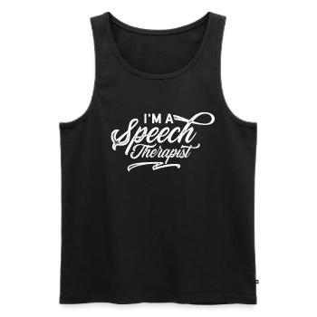 I am a speech therapist speech therapy speech therapist - Men's Premium Organic Tank Top - black - Front - AI Model Male 178 light (178cm)