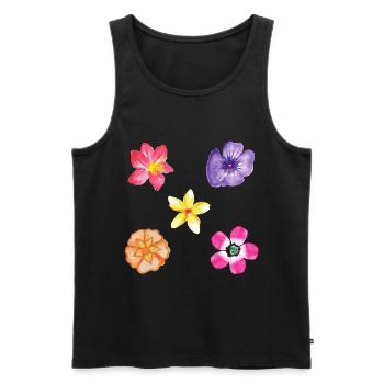 Blumen Motiv Set - Männer Premium Bio Tank Top - Schwarz - Vorne - AI Model Male 178 light (178cm)