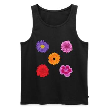 Flowers motif set - Men's Premium Organic Tank Top - black - Front - AI Model Male 178 light (178cm)