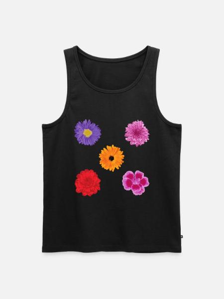 Flowers motif set - Men's Premium Organic Tank Top - black