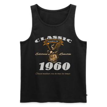 Vintage 1960's T-Shirt – Classic Limited Edition - Men's Premium Organic Tank Top - black - Front - Michal (187cm)
