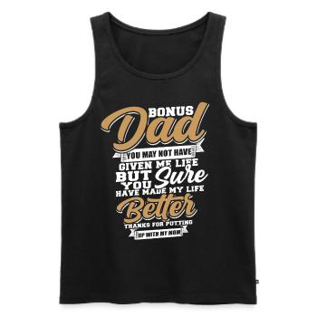 Beau-père - Débardeur bio Premium Homme - noir - Devant - AI Model Male 178 light (178cm)