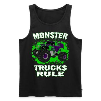Awesome Monster trucks rule - Männer Premium Bio Tank Top - Schwarz - Vorne - Michal (187cm)