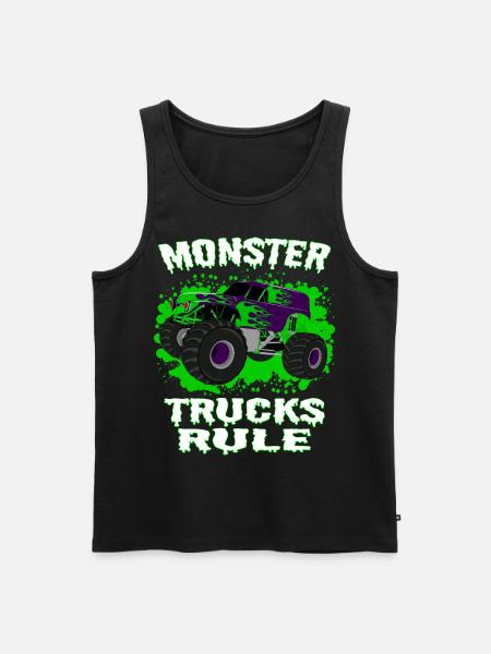 Awesome Monster trucks rule - Men's Premium Organic Tank Top - black