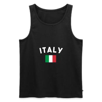 Cadeau d'Italie drôle de dicton italien - Débardeur bio Premium Homme - noir - Devant - Michal (187cm)