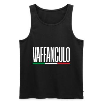 Vaffanculo Funny Italian Saying Italy G - Men's Premium Organic Tank Top - black - Front - Michal (187cm)