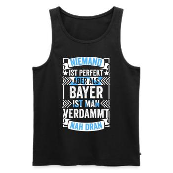 Bayer Bayern Bayerisch Bairisch Oberbayern München - Männer Premium Bio Tank Top - Schwarz - Vorne - Michal (187cm)