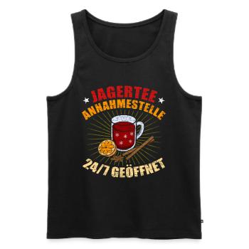 Jagertee Annahmestelle Glühweinstand Weihnachten - Männer Premium Bio Tank Top - Schwarz - Vorne - Michal (187cm)